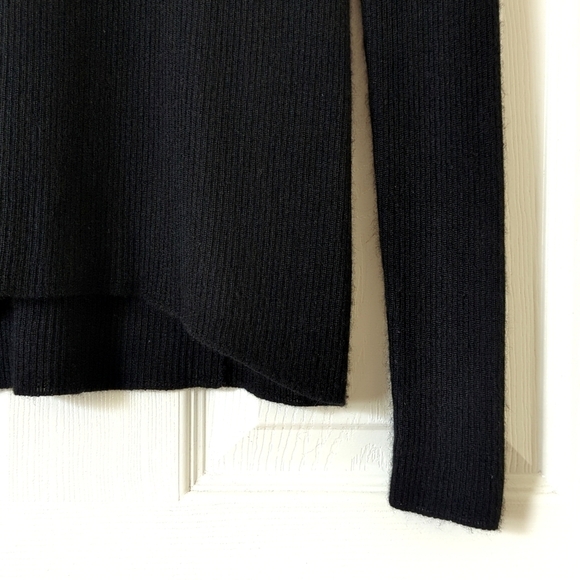 Theyskens' Theory Cashmere & Silk Lightweight Ribbed Knit Sweater Black Large - Picture 7 of 10